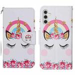 For Samsung Galaxy A16 5G / 4G Colored Drawing Pattern Leather Phone Case(Crown)