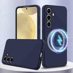 For Samsung Galaxy S24 FE 5G Shockproof Silicone Magsafe Phone Case(Navy Blue)