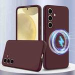 For Samsung Galaxy S24+ 5G Shockproof Silicone Magsafe Phone Case(Plum Color)