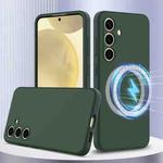 For Samsung Galaxy S24+ 5G Shockproof Silicone Magsafe Phone Case(Dark Green)