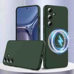 For Samsung Galaxy S25+ 5G Shockproof Silicone Magsafe Phone Case(Dark Green)