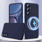 For Samsung Galaxy S25 5G Shockproof Silicone Magsafe Phone Case(Navy Blue)