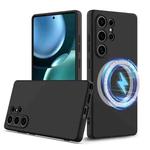 For Samsung Galaxy S25 Ultra 5G Shockproof Silicone Magsafe Phone Case(Black)
