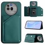 For Nothing Phone 3a Pro Skin Feel Four Card Slots Phone Case with Wrist Strap(Green)