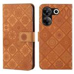 For Tecno Camon 20 Pro 5G Ethnic Style Embossed Pattern Leather Phone Case(Brown)