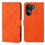 For Tecno Camon 20 Pro 5G Ethnic Style Embossed Pattern Leather Phone Case(Orange)