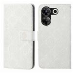 For Tecno Camon 20 Pro 5G Ethnic Style Embossed Pattern Leather Phone Case(White)