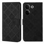 For Tecno Camon 20 / 20 Pro Ethnic Style Embossed Pattern Leather Phone Case(Black)