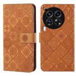 For Tecno Camon 30 4G / 5G Ethnic Style Embossed Pattern Leather Phone Case(Brown)