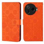 For Tecno Camon 30 Pro 5G Ethnic Style Embossed Pattern Leather Phone Case(Orange)