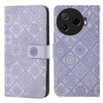 For Tecno Camon 30 Pro 5G Ethnic Style Embossed Pattern Leather Phone Case(Purple)