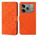 For Tecno Pova 6 / 6 Pro Ethnic Style Embossed Pattern Leather Phone Case(Orange)