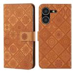 For Tecno Pova 5 Ethnic Style Embossed Pattern Leather Phone Case(Brown)