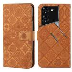 For Tecno Pova 5 Pro Ethnic Style Embossed Pattern Leather Phone Case(Brown)