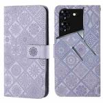 For Tecno Pova 5 Pro Ethnic Style Embossed Pattern Leather Phone Case(Purple)