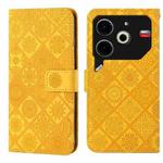 For Tecno Pova 6 Neo Ethnic Style Embossed Pattern Leather Phone Case(Yellow)