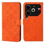 For Tecno Pova 6 Neo Ethnic Style Embossed Pattern Leather Phone Case(Orange)