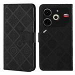 For Tecno Pova 6 Neo Ethnic Style Embossed Pattern Leather Phone Case(Black)