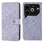 For Tecno Pova 6 Neo Ethnic Style Embossed Pattern Leather Phone Case(Purple)