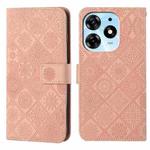 For Tecno Spark 10 Pro Ethnic Style Embossed Pattern Leather Phone Case(Pink)