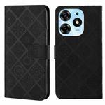 For Tecno Spark 10 Pro Ethnic Style Embossed Pattern Leather Phone Case(Black)