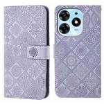 For Tecno Spark 10 Pro Ethnic Style Embossed Pattern Leather Phone Case(Purple)