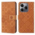 For Tecno Spark 20 Pro Ethnic Style Embossed Pattern Leather Phone Case(Brown)