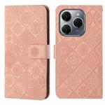 For Tecno Spark 20 Pro Ethnic Style Embossed Pattern Leather Phone Case(Pink)