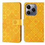 For Tecno Spark 20 Pro Ethnic Style Embossed Pattern Leather Phone Case(Yellow)