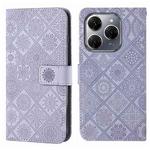 For Tecno Spark 20 Pro Ethnic Style Embossed Pattern Leather Phone Case(Purple)