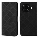 For Tecno Spark 20 Pro+ Ethnic Style Embossed Pattern Leather Phone Case(Black)