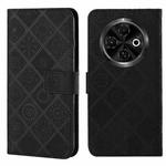 For Tecno Spark 30C Ethnic Style Embossed Pattern Leather Phone Case(Black)