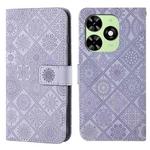 For Tecno Spark Go 2024 Ethnic Style Embossed Pattern Leather Phone Case(Purple)