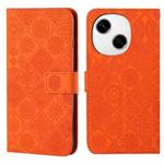 For Tecno Spark Go 1 Ethnic Style Embossed Pattern Leather Phone Case(Orange)