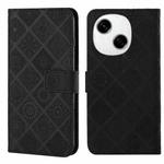 For Tecno Spark Go 1 Ethnic Style Embossed Pattern Leather Phone Case(Black)