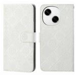 For Tecno Spark Go 1 Ethnic Style Embossed Pattern Leather Phone Case(White)