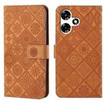 For Infinix Hot 30 4G Ethnic Style Embossed Pattern Leather Phone Case(Brown)