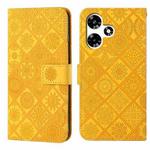 For Infinix Hot 30 4G Ethnic Style Embossed Pattern Leather Phone Case(Yellow)