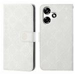 For Infinix Hot 30 Play NFC Ethnic Style Embossed Pattern Leather Phone Case(White)