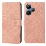 For Infinix Hot 30i Ethnic Style Embossed Pattern Leather Phone Case(Pink)