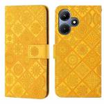 For Infinix Hot 30i Ethnic Style Embossed Pattern Leather Phone Case(Yellow)