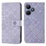 For Infinix Hot 30i Ethnic Style Embossed Pattern Leather Phone Case(Purple)