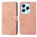 For Infinix Hot 40 / 40 Pro Ethnic Style Embossed Pattern Leather Phone Case(Pink)