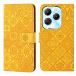 For Infinix Hot 40 / 40 Pro Ethnic Style Embossed Pattern Leather Phone Case(Yellow)