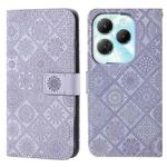 For Infinix Hot 40 / 40 Pro Ethnic Style Embossed Pattern Leather Phone Case(Purple)