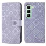 For Infinix Hot 50 4G Ethnic Style Embossed Pattern Leather Phone Case(Purple)