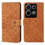 For Infinix Note 30 VIP Ethnic Style Embossed Pattern Leather Phone Case(Brown)