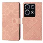 For Infinix Note 30 VIP Ethnic Style Embossed Pattern Leather Phone Case(Pink)