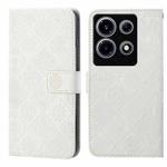 For Infinix Note 30 VIP Ethnic Style Embossed Pattern Leather Phone Case(White)