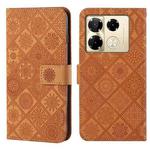 For Infinix Note 40 Pro Ethnic Style Embossed Pattern Leather Phone Case(Brown)